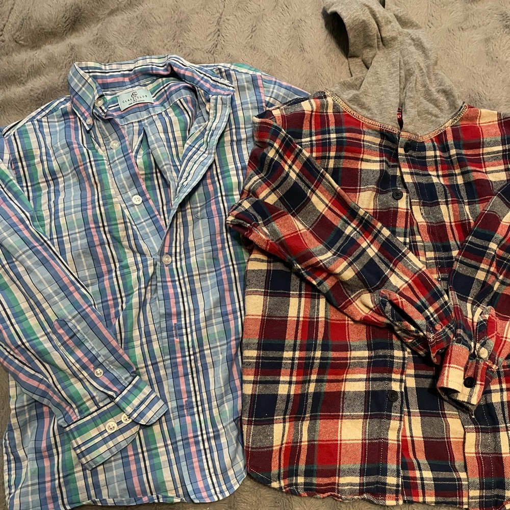 two long sleeve shirts
